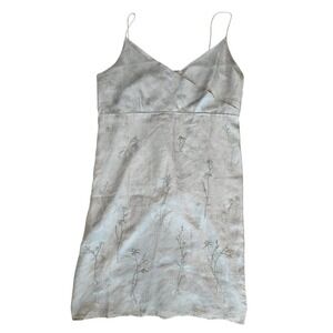 Relativity Dress Women's XL 100% Silk Babydoll Gray Y2K‎ Fairy Hoco
